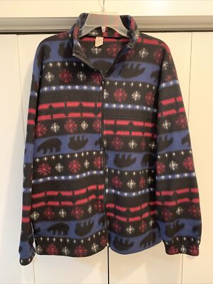 VTG POLARTEC Full Zip Winter Bear/Snow Men's Fleece Jacket Made In USA ~ Sz M