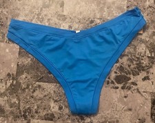 NWT VICTORIA'S SECRET PINK BLUE SMOOTH THIN EVERYDAY STRETCH THONG PANTIES