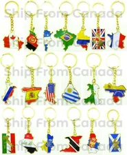 High Quality Country Flag & Map Metal Keychain Key chains - New