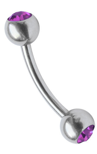 Seno Intimo Piercing Banana Curvo Barbell 1,6mm Con 4mm Zirconia Sfere Acciaio - Foto 12 di 14