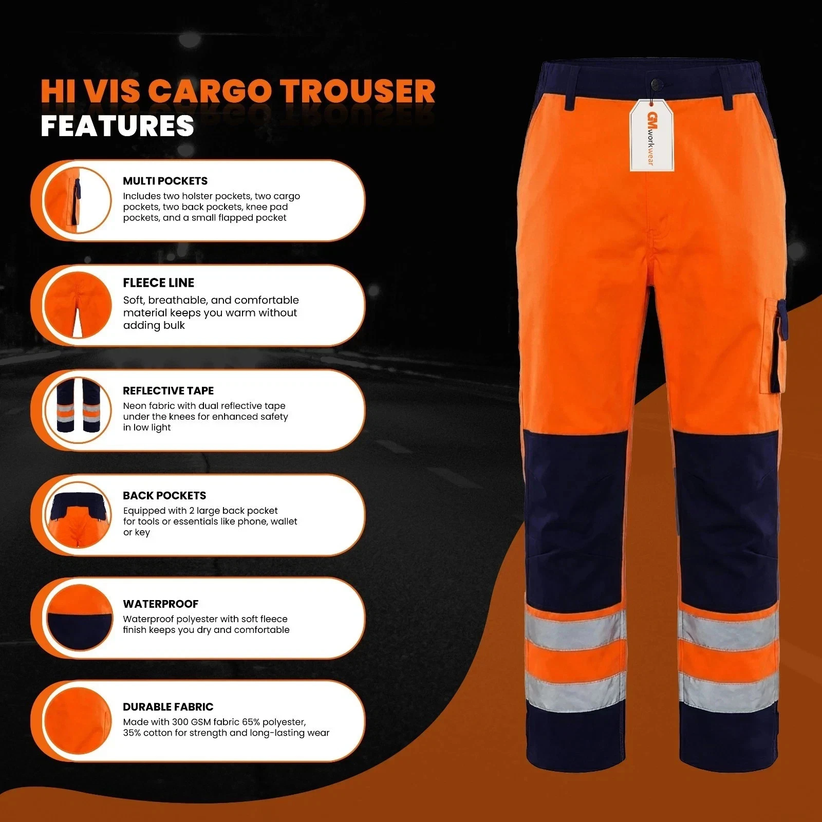 Hi vis joggers reflective workwear set features