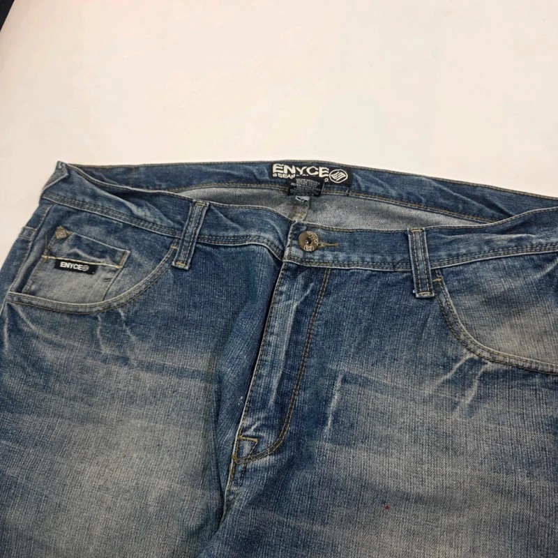 2419 Enyce Y2K Baggy Jeans Blue W42 L26 Streetwear Skater Hiphop image 6