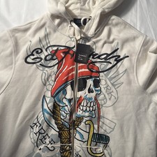 Ed Hardy Mens Hoodie Large Graphic Tattoo Pul...