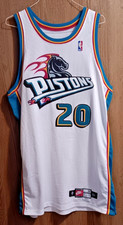 1998-99 Detroit Pistons Corey Beck Authentic Home Teal Game Issued Jersey - NIKE