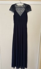 Beautiful ASOS Kate Lace and Chiffon Style Navy Maxi Dress - Size 6