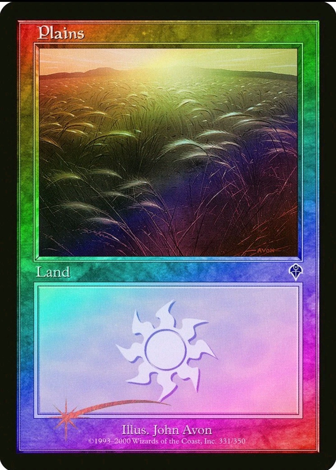 Magic the Gathering PLAINS #331/350 Invasion Land Foil Common 2000 NM