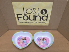 Lot (2) Zak Designs Barbie & Friend Small Heart Shaped Bowl Cereal Dish *SEE PIC