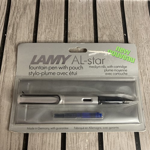 Penna stilografica retrò Lamy Al-star con custodia argento in scatola made in Germany - Foto 1 di 5