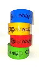 4 Rolls eBay Packaging Tape - Red Blue Yellow Green - 2" x 75 yards each