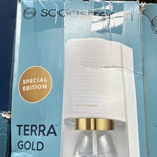 SodaStream Terra Gold Special Edition Soda Maker White/Gold w/ Bottle