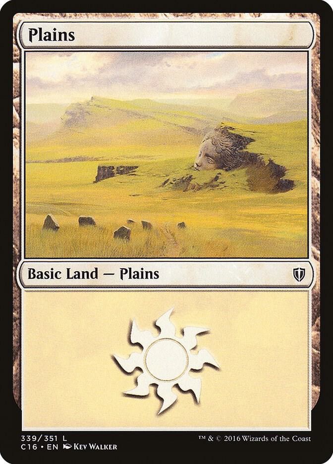 Plains (339) 339 Land Commander 2016 Magic: The Gathering Lightly Played