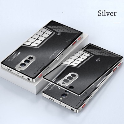 For Nubia Red Magic 8 Pro Hybrid Metal Bumper Magnetic Back Glass Cover Case
