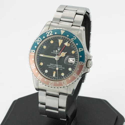 Men's Rolex OP GMT-Master Pepsi Ref.#1675 40mm Black Dial Watch W249077-1