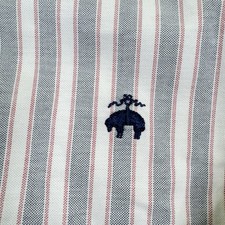 Brooks Brothers 1818 Regent Fit Oxford Shirt Mens XL Blue Red Stripe Long Sleeve