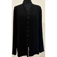 Chico s Travelers Black Syriana Black Slinky Jacket Size 3 XL NWT