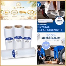 4 Pack 18" x 1200 ft Stretch Wrap Film 500 Stretch 3" Core Moving Shrink Wrap