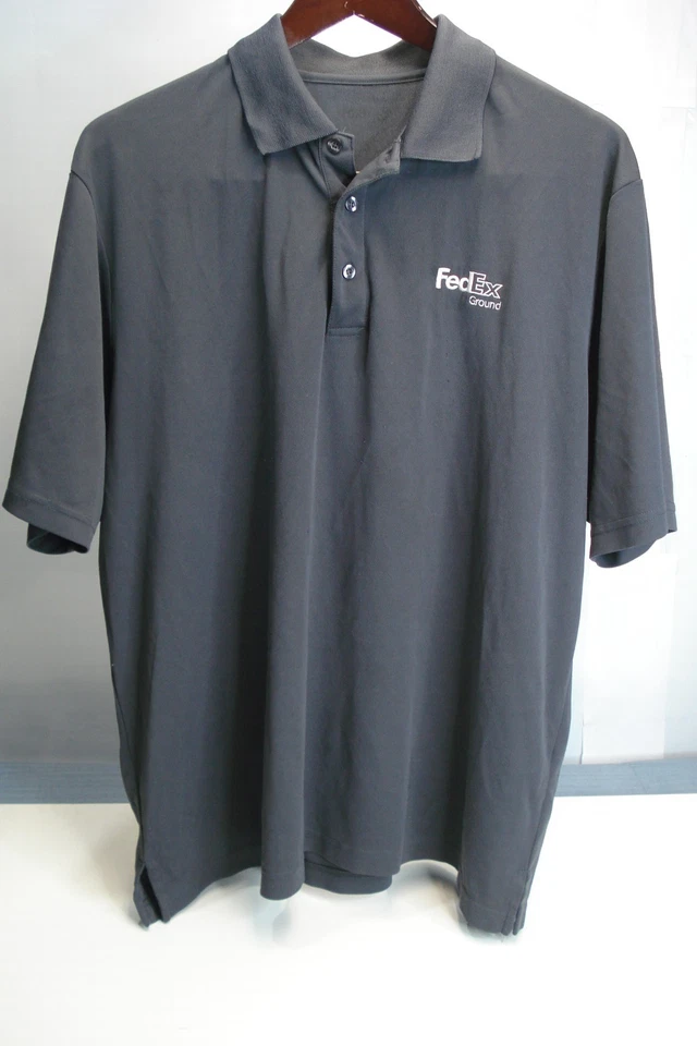 Fedex Ground logo Gray Polo Short Sleeve Uniform Shirt L - Image 3 of 4