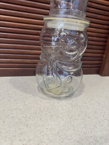 Libbey Glass Snowman Candy Jar - Picture 2 of 5