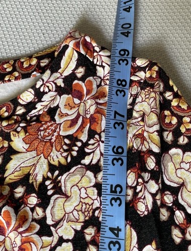 J Jill Floral Print Stretchy Pullover Black Brown Dress 3/4 Sleeve Plus Size 1X - Picture 7 of 10