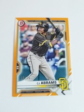 CJ ABRAMS 2021 BOWMAN DRAFT ORANGE #15/25 PROSPECT RC NATIONALS PADRES #BD-76