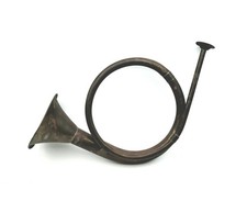 Antique French Brass Hunting Horn Decorative Wall Hanging Musical Instrument