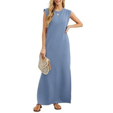 Womens Summer Maxi Dress Casual Shirt Dresses Elegant Styles Basic for Women UK