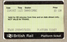 Swanscombe S01 - APTIS platform ticket - Kent DA10 - Dartford now Southeastern