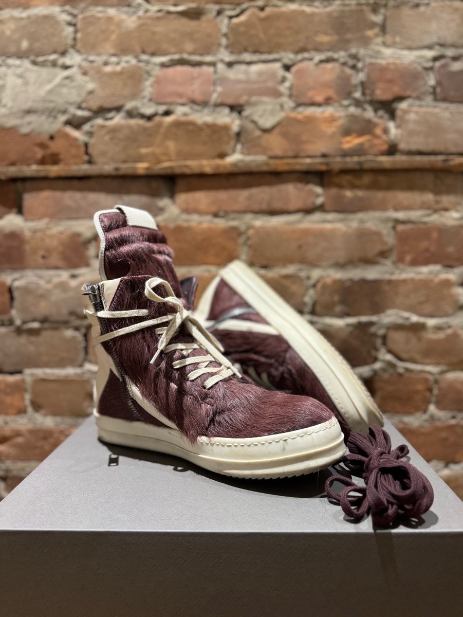 Rick Owens Mainline Geobasket — “Amethyst/Milk” pony hair — Size