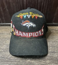 Vtg Logo Athletic NFL Super Bowl XXXII 1998 Champions Broncos Black Snapback Hat