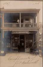 J. P. Ashworth General Store STOREFRONT in New York ? Real Photo Postcard
