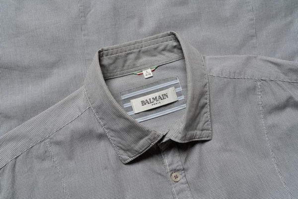 Men Balmain Shirt Grey Cotton 40 /L / 48