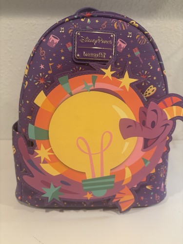 Mochila Loungefly Epcot Festival Of The Arts Figment Parks Disney NUEVA CON ETIQUETAS BRILLANTE
