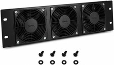 Rack Mount Fan Panel 3U Exhaust Airflow for Cooling AV Home Theater Network