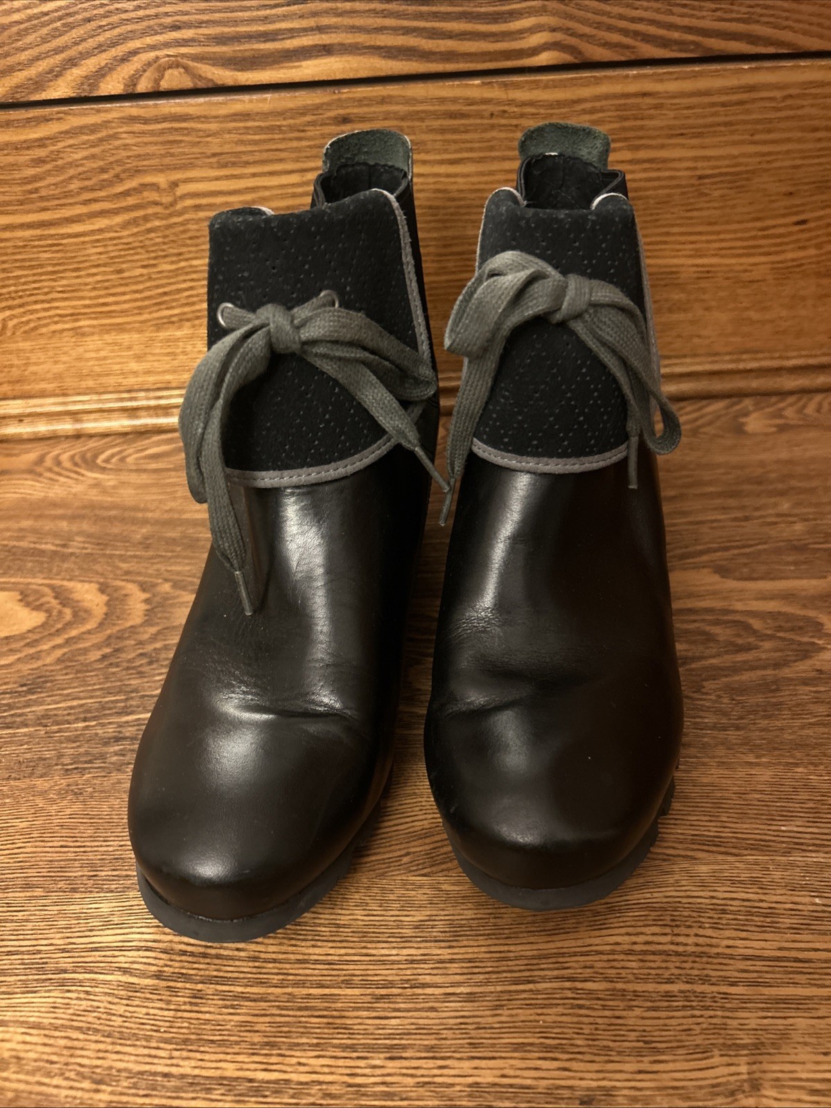 Stivali Merrell 9 5 zeppa nascosta liscio nero stivaletti scarpe slip on pelle