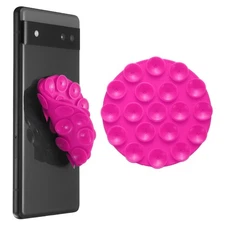 5 Pack Suction Phone Case, Round Double-Sided Suction Phone Grip, Rose Red