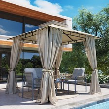 All-Weather Patio Gazebo, Double Roof, Privac...