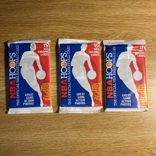 2X 1989-90 NBA Hoops Basketball Sealed Pack 15 NBA Cards. Unopened Wax Vintage - Picture 1 of 2