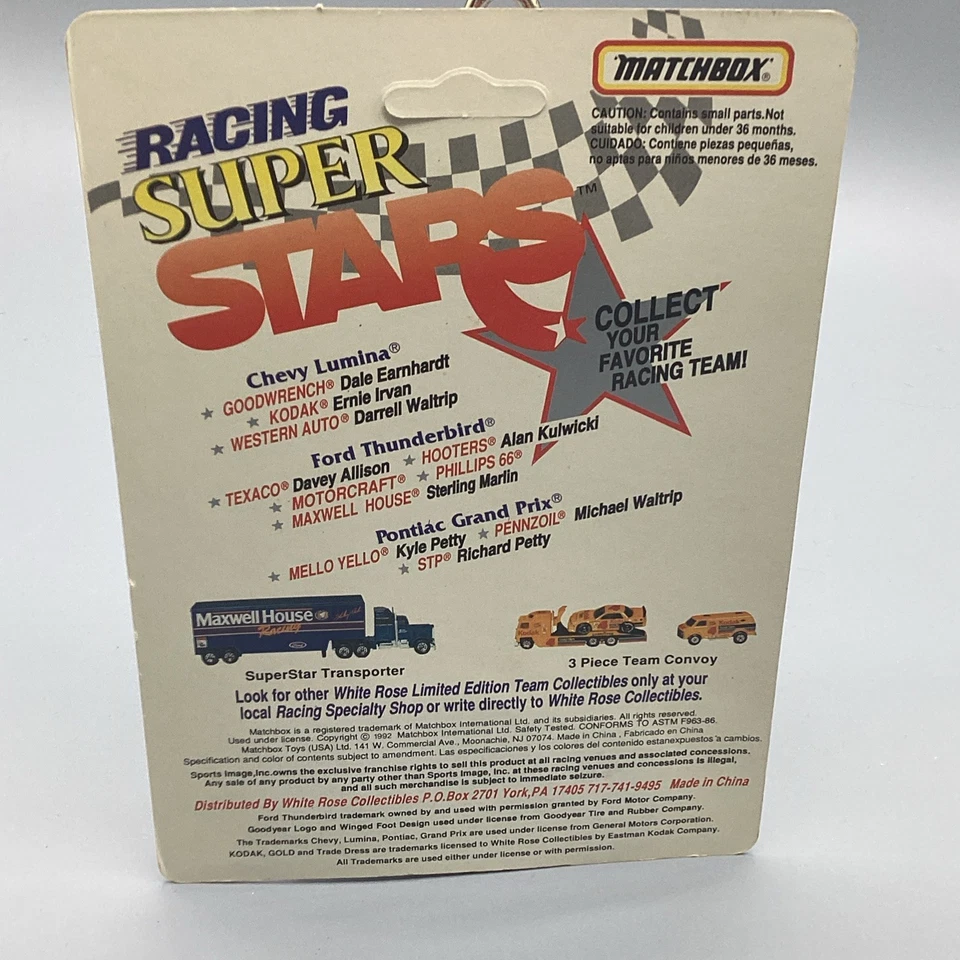 Matchbox Racing Super Stars #30 1992 nuevo en caja autografiado Michael Waltrip *RARO* Foto 4 de 4