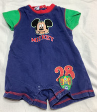 Vintage 90s Disney Babies Mickey Mouse Romper Multicolor boys 3-6 months