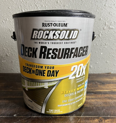 Rust-Oleum RockSolid 20X Deck Resurfacer Tint Base One Coat Coverage 1 Gallon