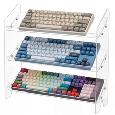 3 Tier Acrylic Keyboard Display Stand Clear 16.54" x 5.91" for Mechanical Key...