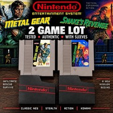 Metal Gear + Snake’s Revenge Nintendo NES 2 Game Lot Tested Working w/ Sleeves