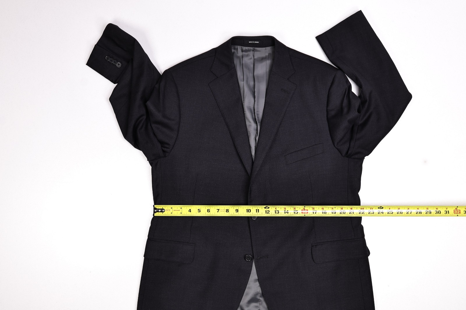 Peter Millar Custom Solid Black Wool Blazer Jacke… - image 11