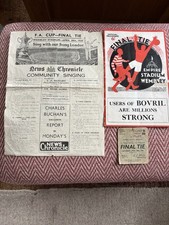 FA CUP FINAL PROGRAMME/TICKET /SONG SHEET 1934 PORTSMOUTH V MANCHESTER CITY