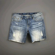 VIGOSS STUDIO BROOKLYN BERMUDA Women 28 Cotton Stretch Distressed Jean Shorts