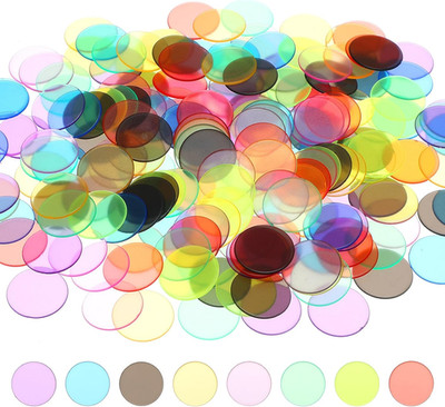 200 Stück bunte Bingochips Plastik Zählmarker für Lernen & Spiel, 1,9 cm