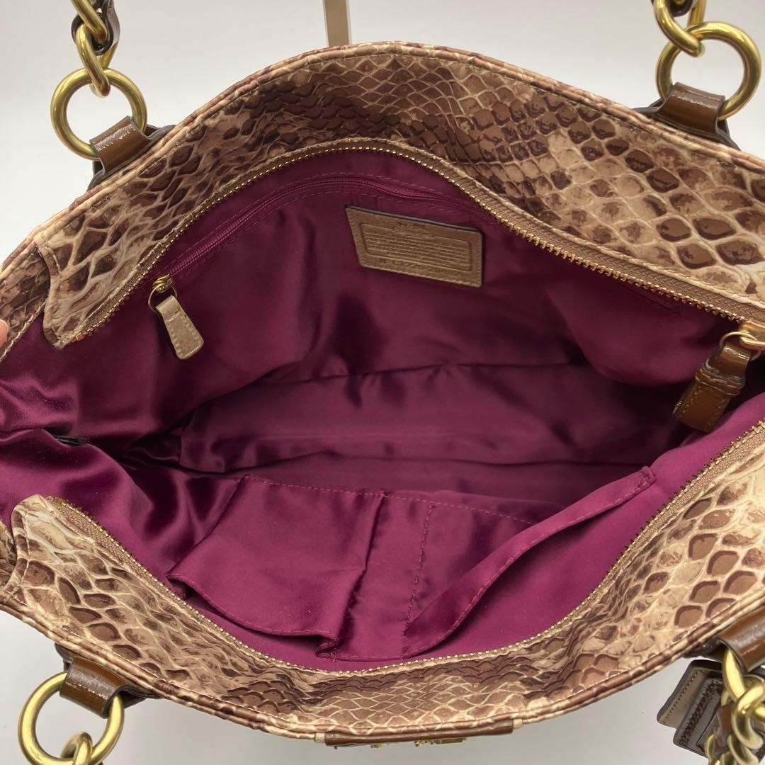 Rare COACH shoulder bag python pattern 2200 2a - image 9