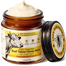 Beef Tallow for Skin  Face, Whipped and Honey 4.2 Fl Oz Pack of 1 