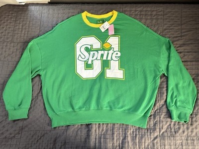 Sprite Graphic Sweatshirt Green/Yellow Crewneck 1XL New w/ Tags Retro 61 Logo