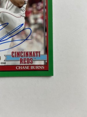 Chase Burns 2026 Topps Series 1 #91A-CBU Green Auto 38/99